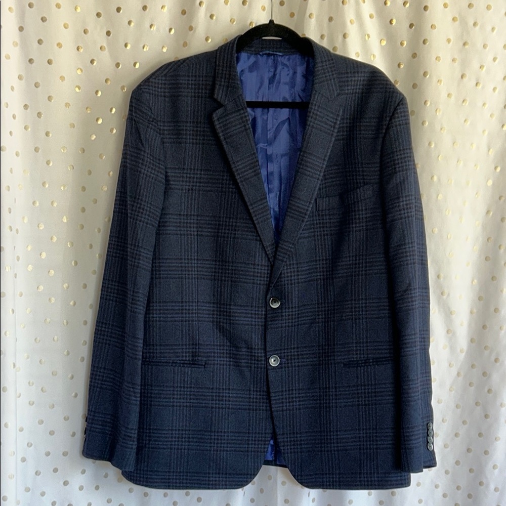 Ben Sherman Dark Blue Checkered Blazer